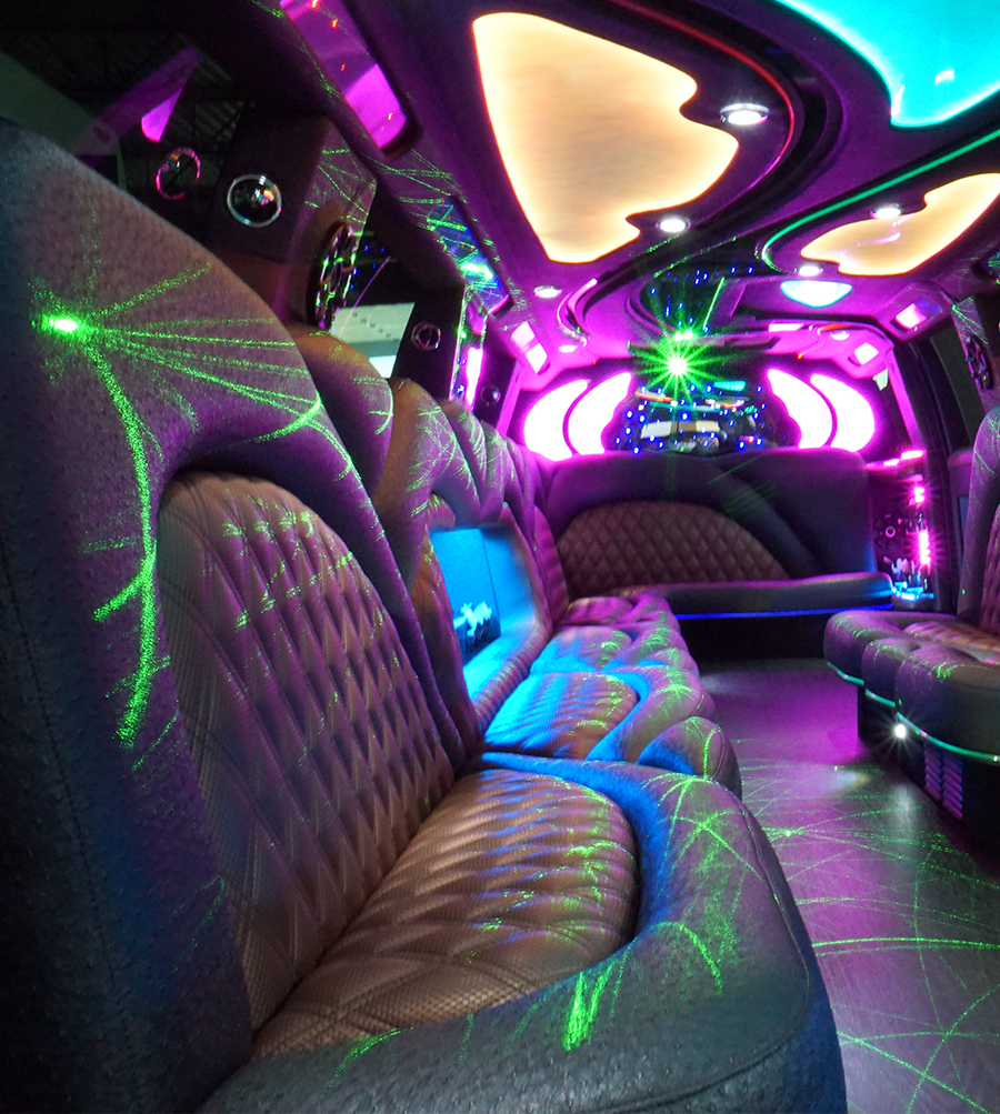 Limousine with colorful LED lighting