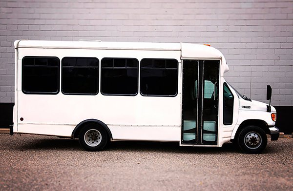 White limo bus exterior